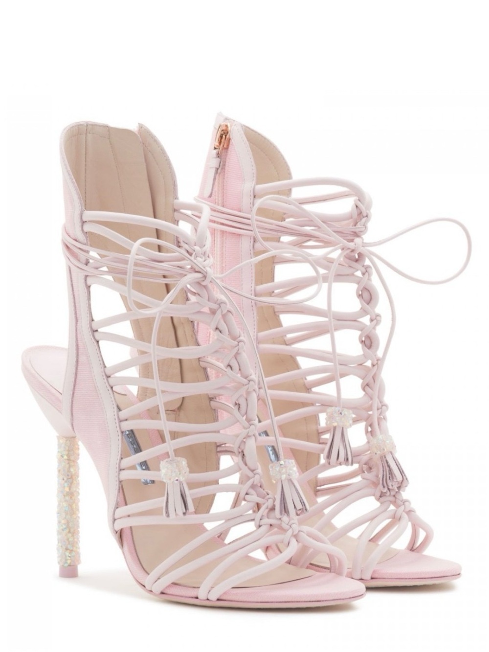 Sophia Webster Pink Lace-Up Heels